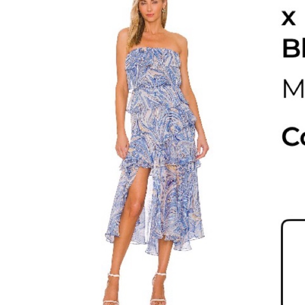 Revolve Blue and White Dress